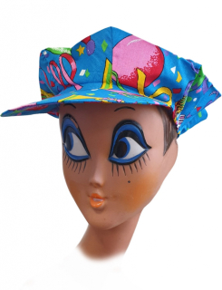Bavlněná čepice modrá s karnevalovým motivem 3