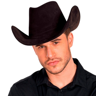 Kovbojský klobouk velurový vzhled, černý