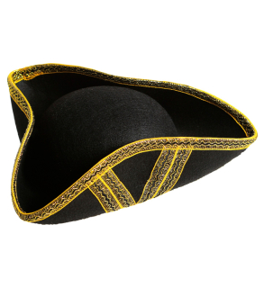 Třírohý klobouk se zlatým dekorem