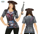 Pirátské tričko s digitálním potiskem dámské