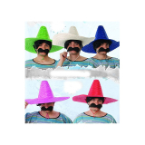 Mexický klobouk slaměný jednobarevný mix