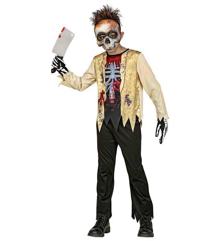 Zombie skeleton kostým s maskou