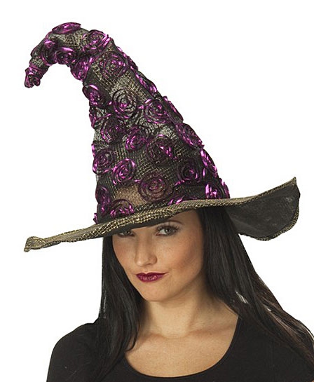 Čarodějnický klobouk černo-fialový