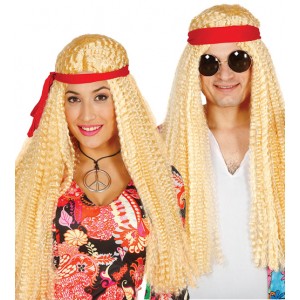 Paruka hippie blond se stuhou
