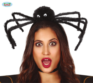 Černý pavouk na vlasové sponě