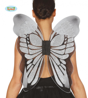 Motýlí křídla stříbrná 46 x 54 cm