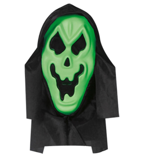 Zelená maska s kapucí
