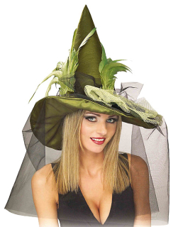 Čarodějnický klobouk zelený Deluxe