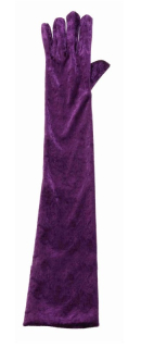 Rukavice sametové dlouhé 49 cm fialové