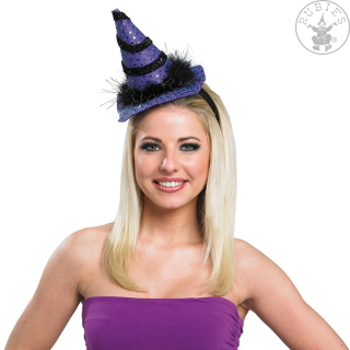 Čarodějnický mini s vlasovou sponou fialový