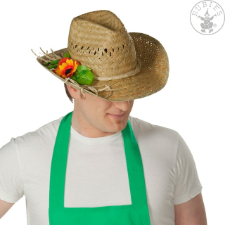 Slaměný klobouk zahradní s ozdoubou