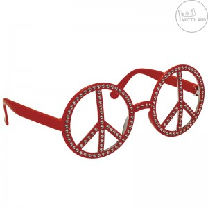Brýle Hippie s kamínky červené